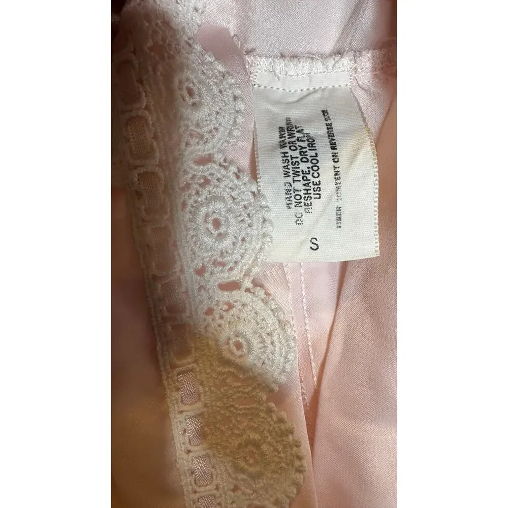 Late 1960s Christian Dior Lingerie Pink Lace Nightgown Slip Dress size Small